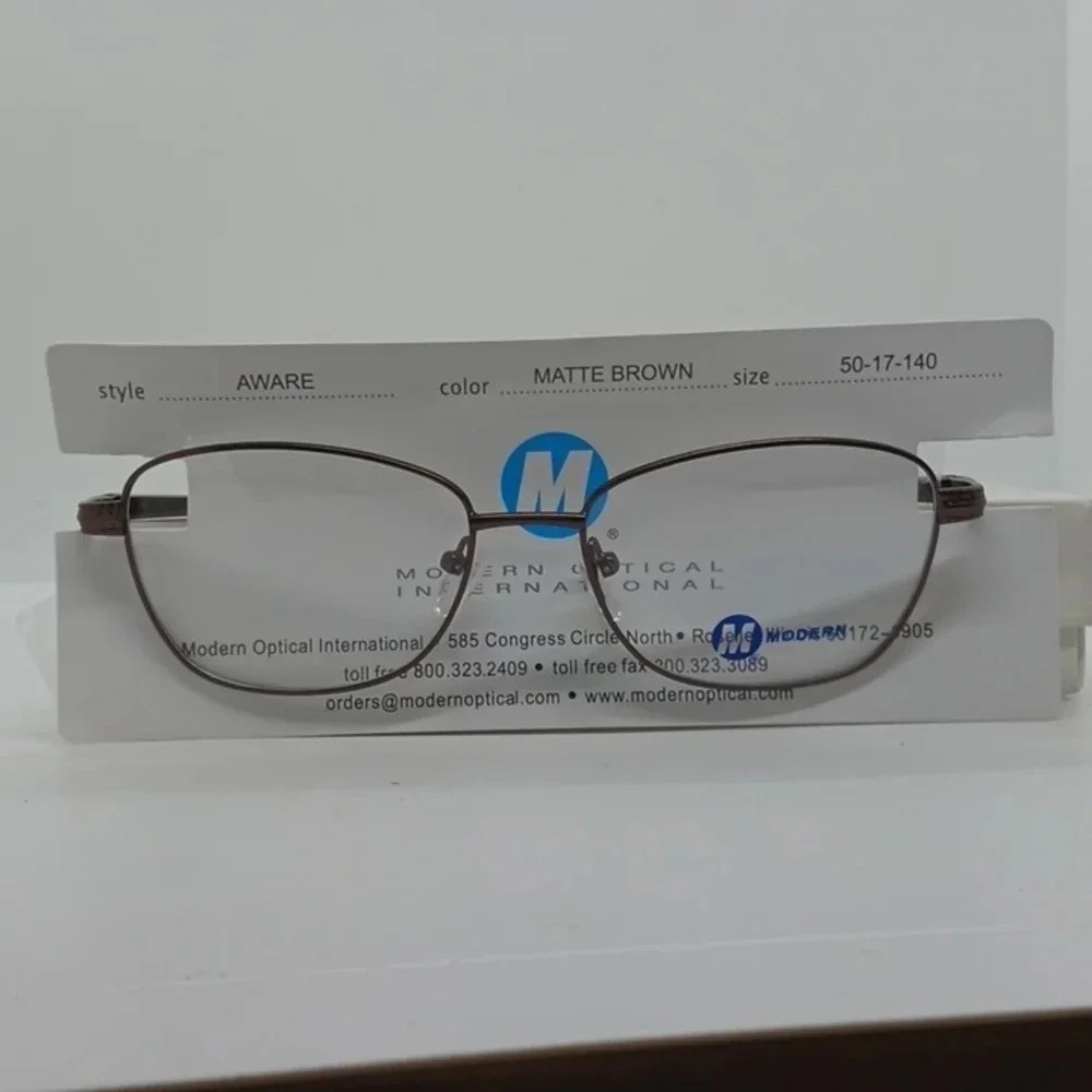 NWT UNISEX MODERN OPTICAL EYEGLASS FRAMES AWARE MATTE BROWN
